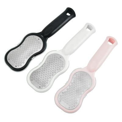 China Popular Ergonomic Foot Folder Heel Callus Scraper Metal Foot Care Folder Dead Skin Grip Heel Removal Plant for sale