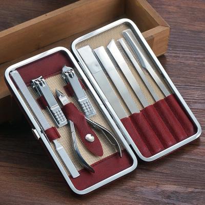 China Stainless Steel Manicure Care Cuticle Scissors Nail Folder Pusher Pedicure Care Set Callus Removal Razor Trimmer Rasp for sale