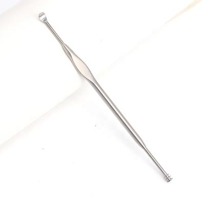 China 2Cr13 Hot Selling Stainless Steel Amazon Double Ended Ergonomic Design Sliver Earpick Wax Remover Smooth Tool Earpick for sale