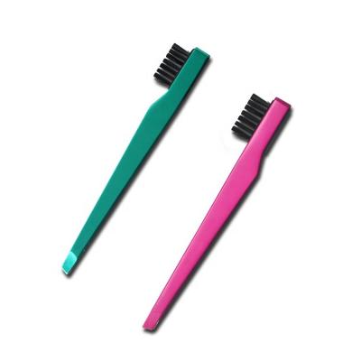 China Hot Sale Wholesale Flat Brush Make Up Tool Shop Sell Multifunctional Eyebrow Brush Cosmetic Eyebrow Comb Tweezers for sale