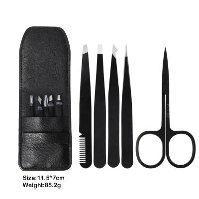 China Factory Price Beauty Care Eyebrow Tools Eyebrow Tweezers Eyebrow Scissor Trimmer Cosmetic Kit for sale