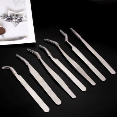 China Wholesale Durable Stainless Steel Stable Headed Tip Eyelash Tweezers Eyebrow Tweezers for sale