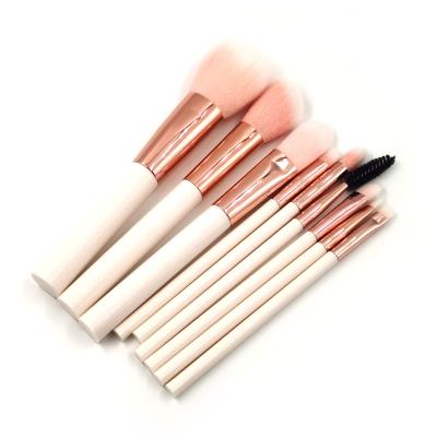 China Durable 9 Private Label White Accepted Makeup Brushes Synthetic Hair Makeup Brushes Makeup Brush Set Custom for sale