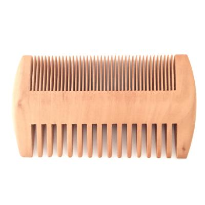 China Travel Custom Logo Double Sided Beard Comb Set Wooden Brush Comb for sale