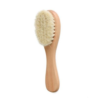 China Eco-Friendly Natural Soft Touch Baby Handle Baby Brush Wool Cushion Brush Kids Head Brush Baby Brush for sale