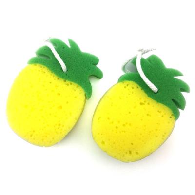 China EXFOLIATE Pineapple Children's Bathroom Sponge Bathroom Bath Cleaning Tool for sale