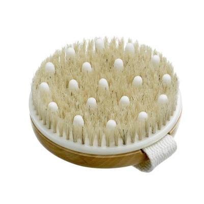 China All Natural Exfoliating Log Scrub Bath Massage Shower Brush Body Brush Hair Sisal Dry Skin Dry Brush for sale