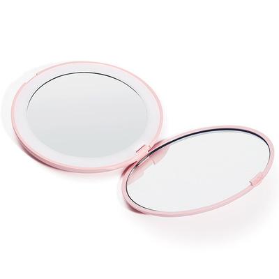 China Custom Portable Pocket Lighted Double Sided Cosmetic Mirror, LED Beauty With Light Cosmetic Mirror Led Lighted Magnifying Mirror for sale