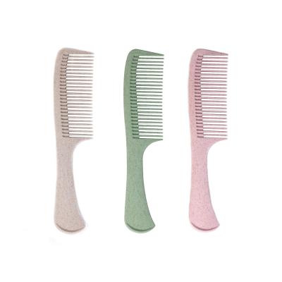 China Degradable PLA (renewable + straw hair comb, thin plastic flat comb, high quality widely used hair comb for sale