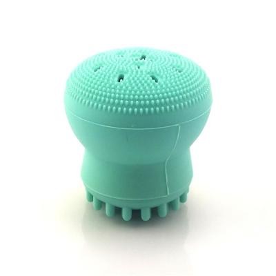 China Fan Brush Octopus Shaped Silicone Exfoliator Detergent Sweep Detergent Cute Silicone Facial Cleansing Brush for sale