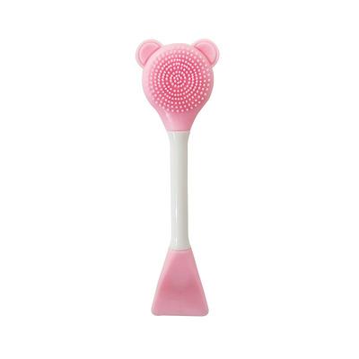 China Fan Brush Silicone Double - End Mask Brush Beauty Toner DIY Makeup Tool Silicon Facial Brush For Mask for sale