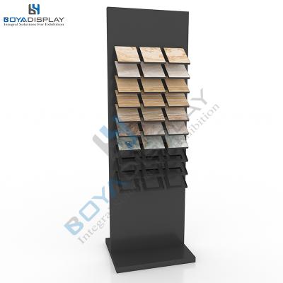 China Durable Gold Plus Supplier Stone Quartz Granite Display Rack Stone Slab Storage Marble Display Rack for sale