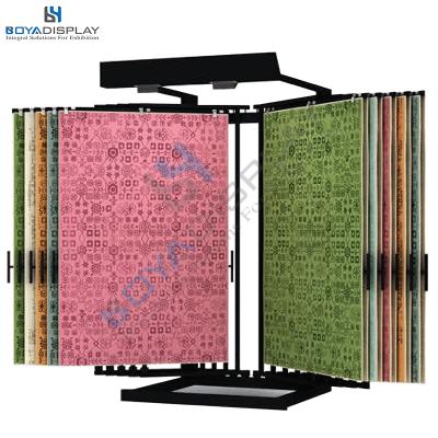 China Durable Wholesale Type Carpet Display System Fabric Cover Sample Display Rack Factory Price Paging Rack for sale