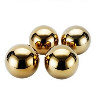 China Corrosion Resistance Stainless Steel Hollow Ball With Gold Electroplating Color Te koop