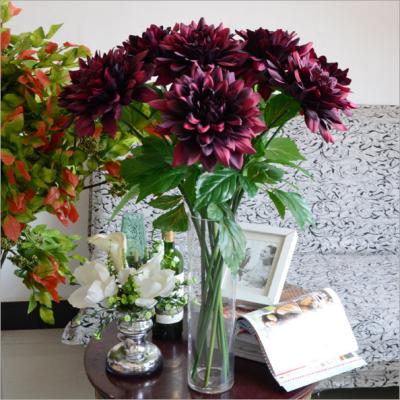 China Real touch nature plant artificial artificial bouquet dahlia silk flower wedding decoration dahlia wholesale for sale