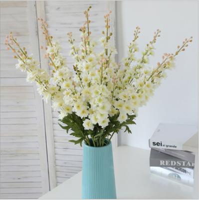 China Hot Sale Real Touch Nature Wedding Decoration Flower Real Touch Silk Artificial Delphinium for sale