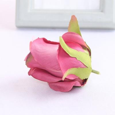 China Cheap Real Touch Nature Artificial Flower Real Touch Red Silk Rose Head for sale