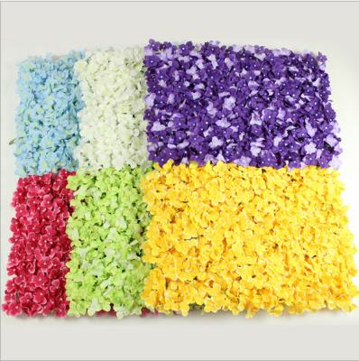 China Real Touch Nature Hydrangea Artificial Flowers Silk Flower Rug Wall Carpet For Wedding Backdrop Decoration for sale