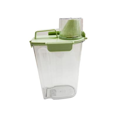 China Viable Airtight Plastic Rice Food Oatmeal Cereal Dispenser Dry Storage Container for sale