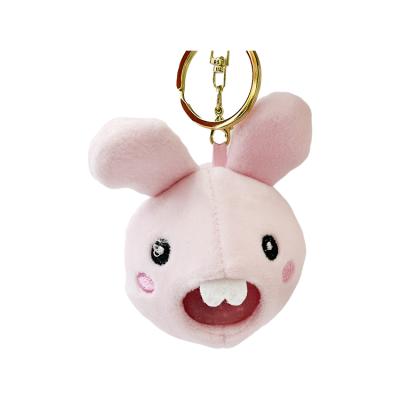 China Unzip Custom Rabbit Compression Tpr Crystal Ball Mini Plush Animal Chain Key Chain Factory Direct Sales for sale