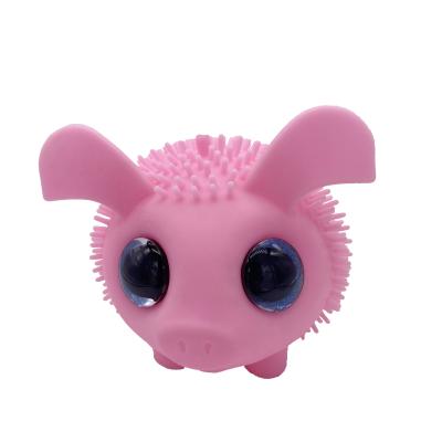 China DIY Factory Hot Selling Big Pig Eyes Animal Toys Cute Squeeze Ball For Kids Squeeze Toy for sale