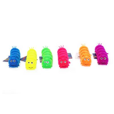 China Sensory Soft Spiky Animal Squishy Toy TPR Worm Pucker Ball Squeeze Toys LED Bounce Flashing Balls For Kids Boy for sale