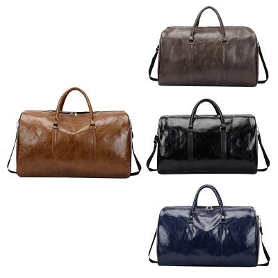 China Fashion style large capacity fitness duffel bags multifunctional genuine leather business travel for short for sale