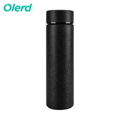 China Temperature Display 500ml Smart LED Temperature Display Thermos Frosted Thermos Bottle for sale