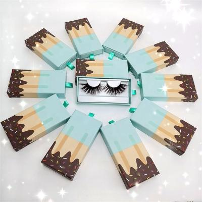 China Long Lasting 5D Mink Eyelashes With Candy Shaped Popsicles Lashes Packaging Eyelash Box Package Case Bulk for sale