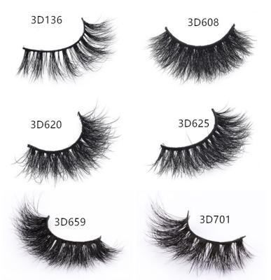 China Factory Real Fur Lashes Durable False Eyelash 3D Mink Fur Lashes Wholesale Private Labels for sale