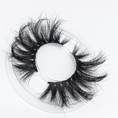 China Durable Eyelash Vendors Selling 25mm 26mm 27mm Long Style Private Label Lashes 3D Mink Fur Fluffy Lashes for sale