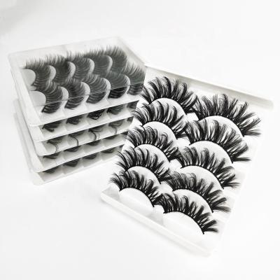 China Long Lasting False Eyelash Mink Lashes 5 Pivate Label 14-16mm 5pairs 6d Eyelashes Set for sale