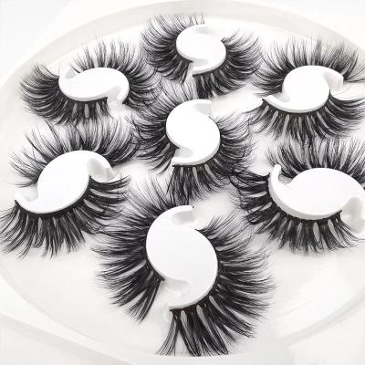 China Cheap Cruelty Free Wholesale 25mm 3d Flower Lasting Box Price Cotton Strip 7pairs Lashes Fiber Mink Silk Eyelashes for sale