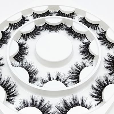 China 3D False Mink Eyelash Synthetic Fiber Long Lasting Silk Eyelash Extension With 10 Packs Eyelash Blooming Packaging for sale