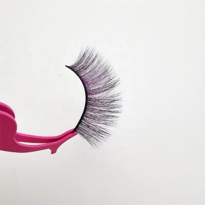 China Long Lasting Colorful Colorful High Quality Silk 3d Mink Eyelash Strips Eyelash Extensions for sale