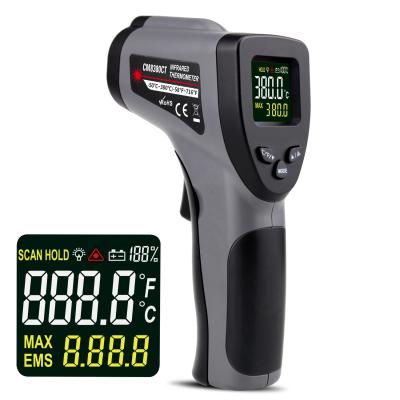 China Digital Thermometer Industrial High Accuracy Thermometer Gun Kitchen Baking -50~380 Celsius-58~716 Fahrenheit Color Screen KM-8380CT for sale