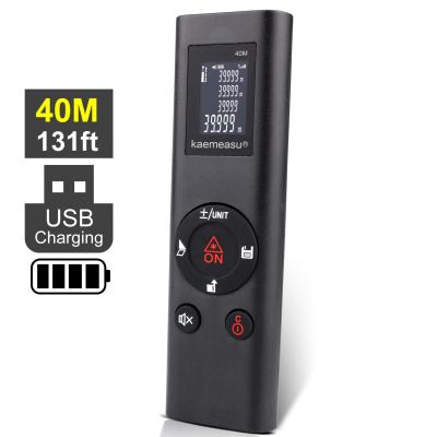 China Mini Handheld USB Rechargeable Laser Distance Meter High Accuracy Ruler 40m/131ft Infrared Electronic Laser Rangefinder 108x32x14.2mm for sale