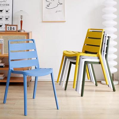 China Modern Modern White Plastic Stackable Dining Room Furniture Colorful PP Dining Chair For Home for sale