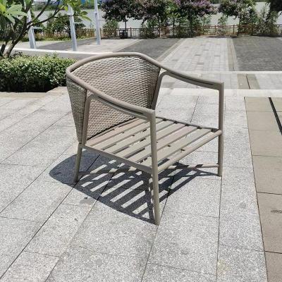 China Modern Hotel Outdoor Backyard Furniture French Bistros Black Leisure Arm Rattan Chair for sale