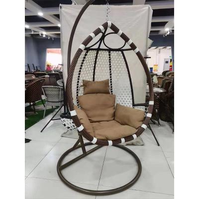 China Modern Home Modern Home Cane Furniture Garden Rattan Chair Casual Outdoor Wicker Swing Hanging Single Chair for sale