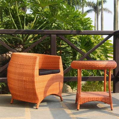 China Simple modern outdoor balcony coffee table and vine occasional chairs for sale