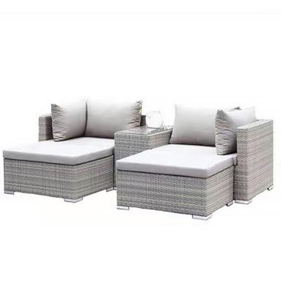 China Modern Made in China Comfortable Weaving Woven Outdoor Leisure Gray Sofa Sets for sale