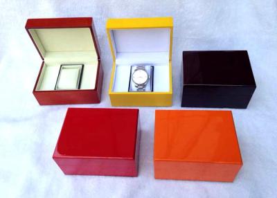 China Elegant Red Wooden Watch Boxes Painted , Personalised Watch Storage Box 15*12*8.5cm for sale