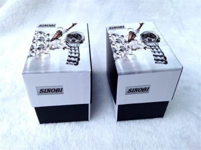 China Cardboard Packing Gift Boxes For Watch , Cardboard Storage Boxes Black And White Color for sale