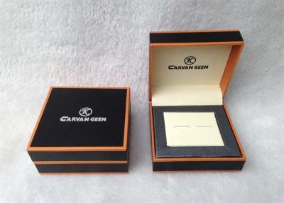 China Handmade Elegant Mens Watch And Cufflink Jewelry Box Logo Customized for sale