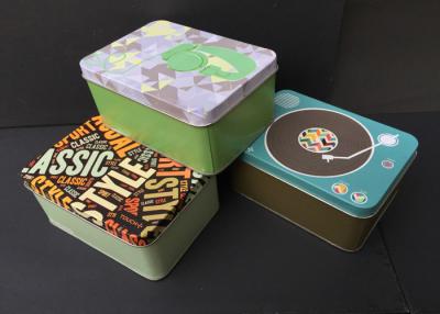 China Personalized Square Tin Cans With Lids For Gift Packaging , 92*125*60mm for sale