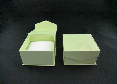 China Handmade Rectangular Cardboard Boxes Green For Rings Collection , OEM ODM Service for sale