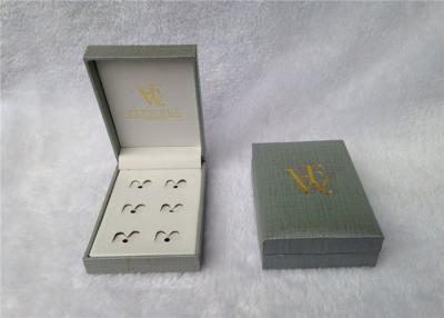 China Leather Cardboard Velvet Cufflink Gift Boxes For Packing , Embossed Logo for sale