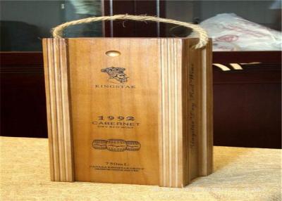 China Natural Wooden Wine Packaging Boxes Rectangular For Gifts Matt Lamination Urface for sale