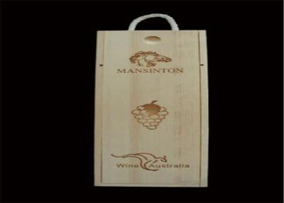 China Push And Pull Open Wine Packing Boxes Handcrafted With Sliding Lid for sale